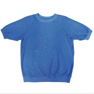 Jungmaven Short Sleeve Raglan Tee, Unisex Small- Lake Blue